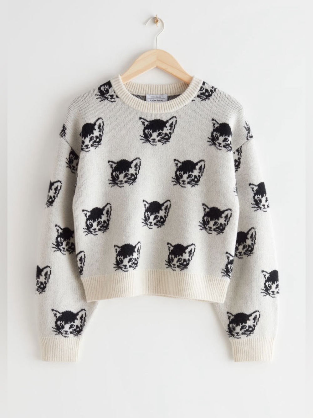 & Other Stories Paris Atelier Cat Motif Sweater sz XS - Picture 7 of 10